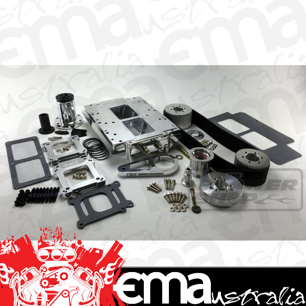 The Blower Shop B2633KIT Billet LS Square Port 6-71 Super Charger Kit Carbureted