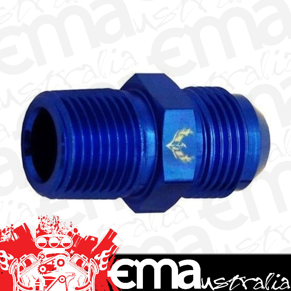 Phenix B638-4 Aluminium Fitting Male 3/8"Npt To Male -6an Flare Blue