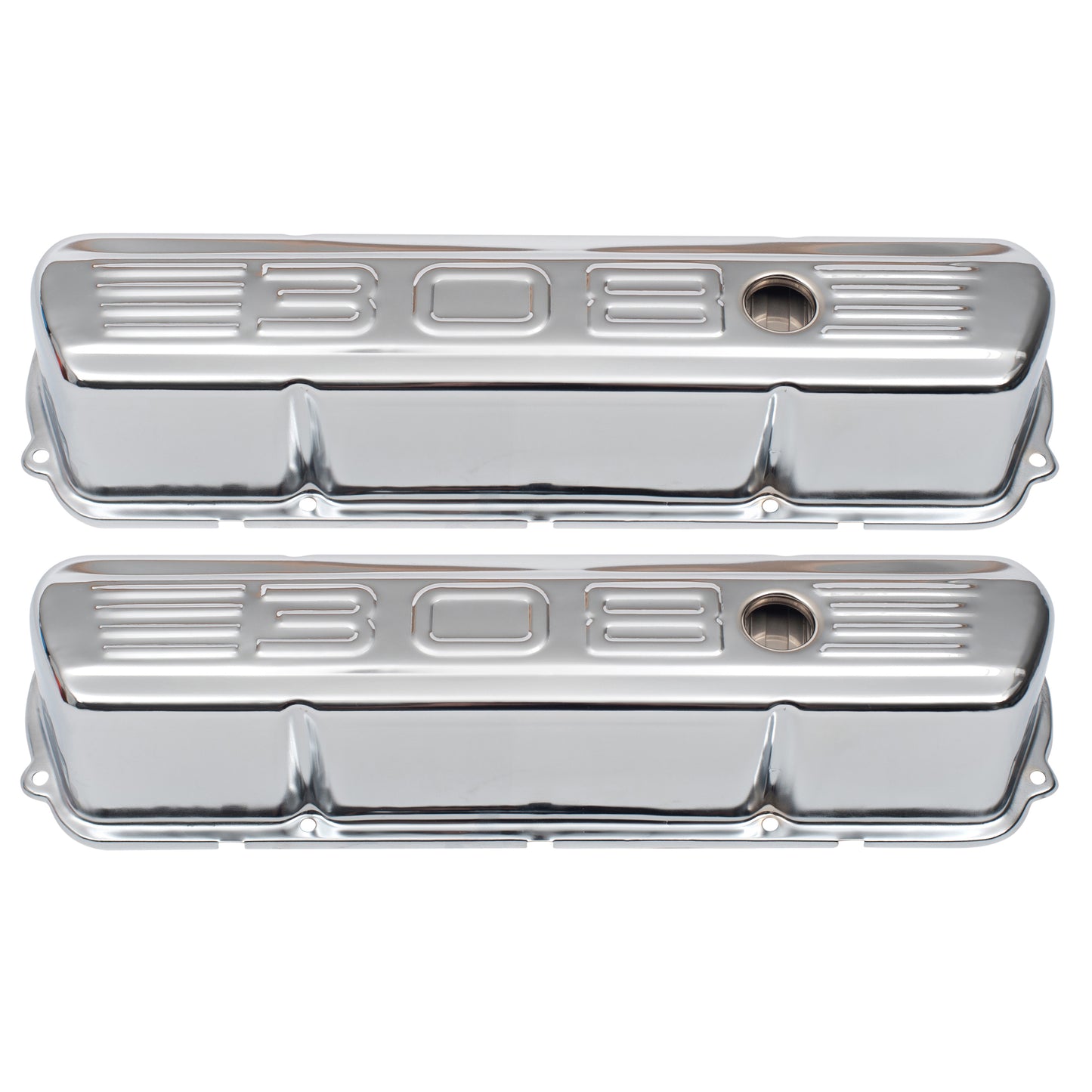 Valve Covers Chrome Holden V8 253-308 Red Blue + Black Motor 308 Logo Baffled-pr