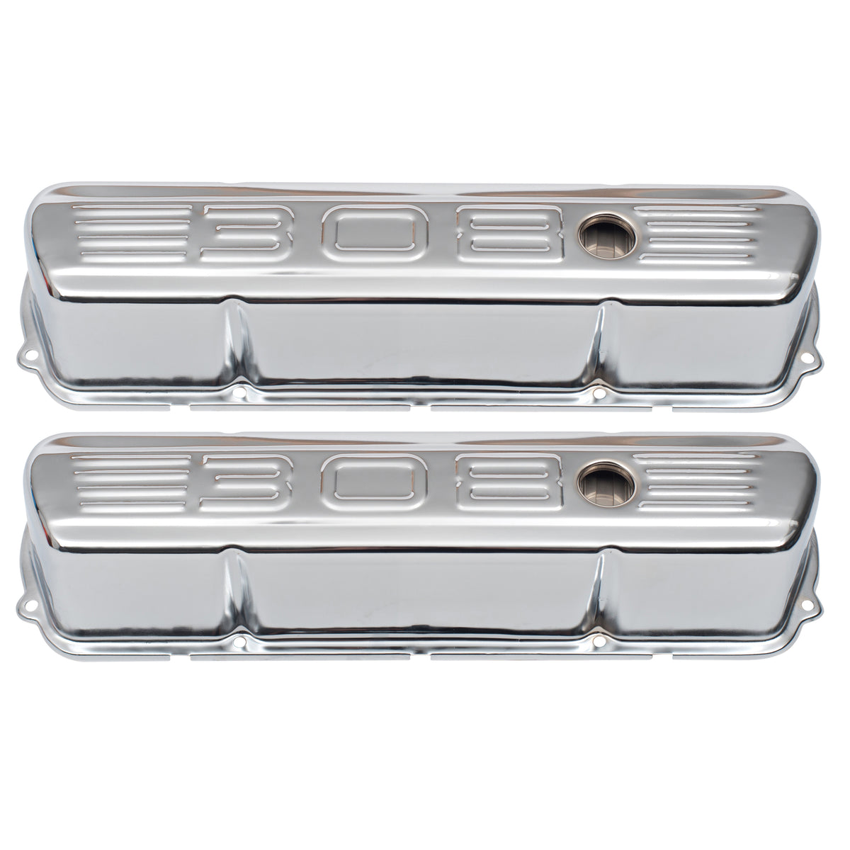 Valve Covers Chrome Holden V8 253-308 Red Blue + Black Motor 308 Logo Baffled-pr