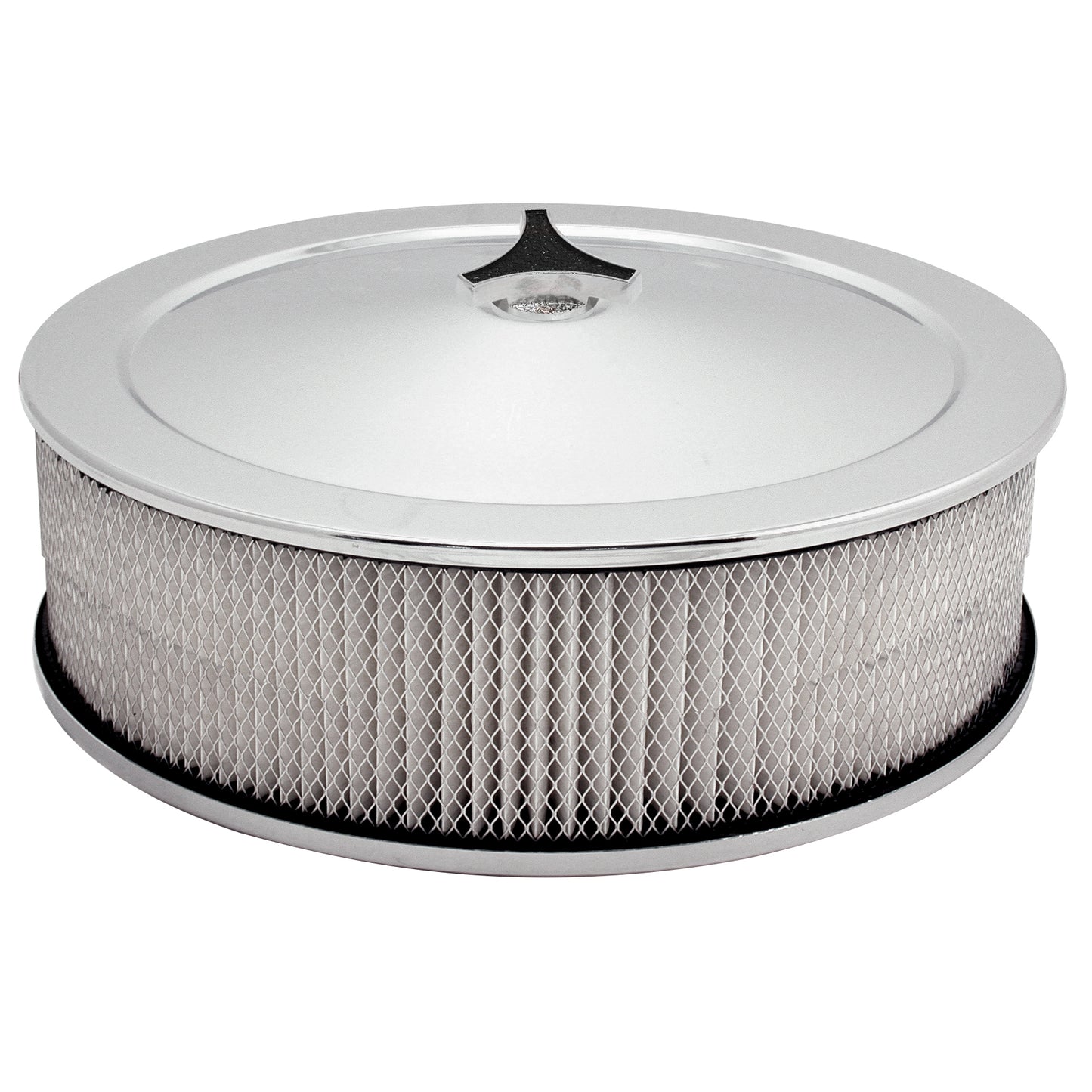 Chrome Air Filter Cleaner 14" x 4" Holley or Holden Quadrajet Base Paper Element