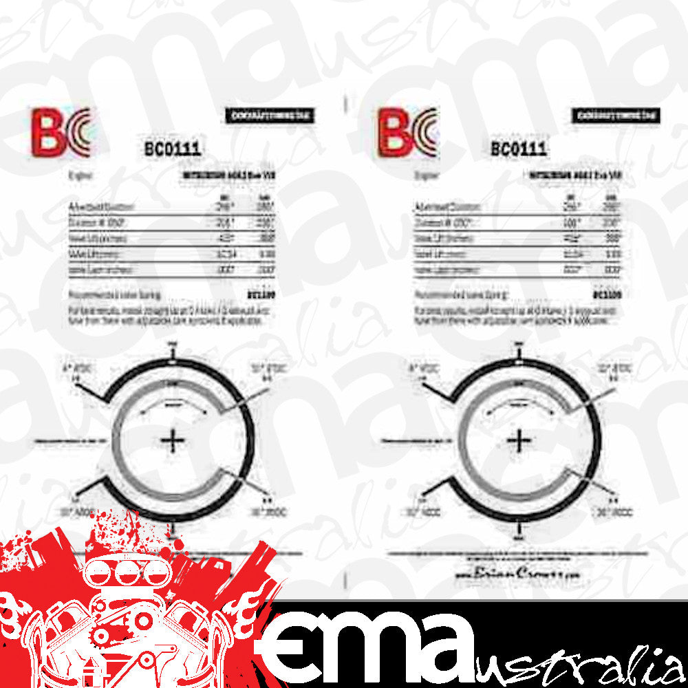 Brian Crower BC0111 Brian Crower Stage 2 Camshafts Mitsubishi 4G63 Evo VIII 206/206¡ @ .50