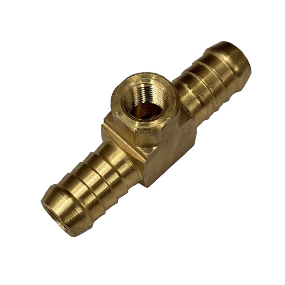 Brass Fuel Pressure Gauge Fitting 1/2" (12.7mm) Male Hose to 1/8" (3.2mm) NPT