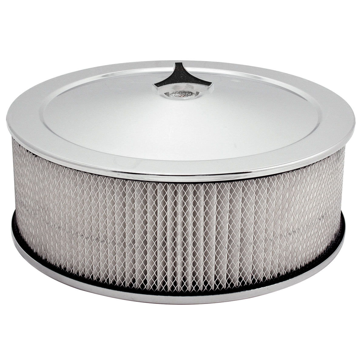 Chrome Air Filter Cleaner 14" x 5" Holley or Holden Quadrajet Base Paper Element