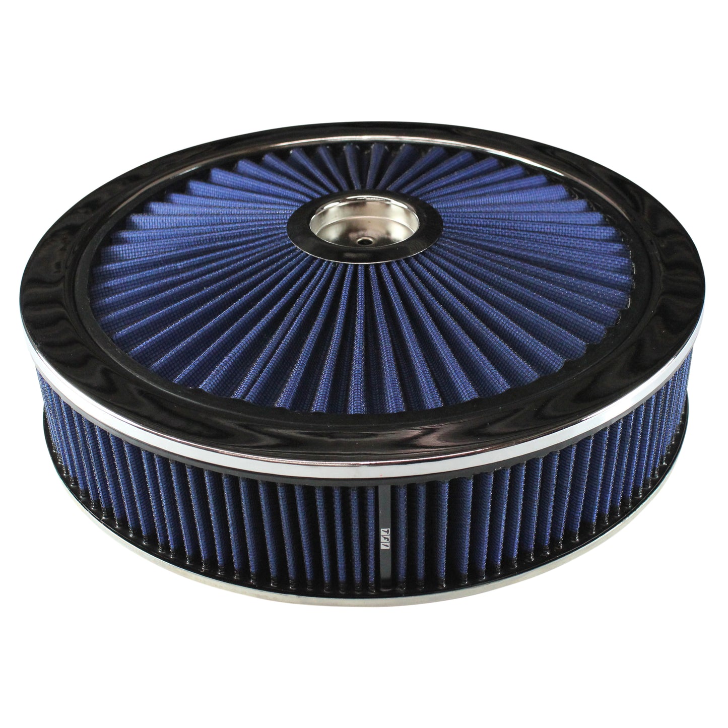 TFI Racing TFI-47626 Extraflow Blue Chrome Air Filter Cleaner 14" x 3" Holley Edelbrock Recessed Base