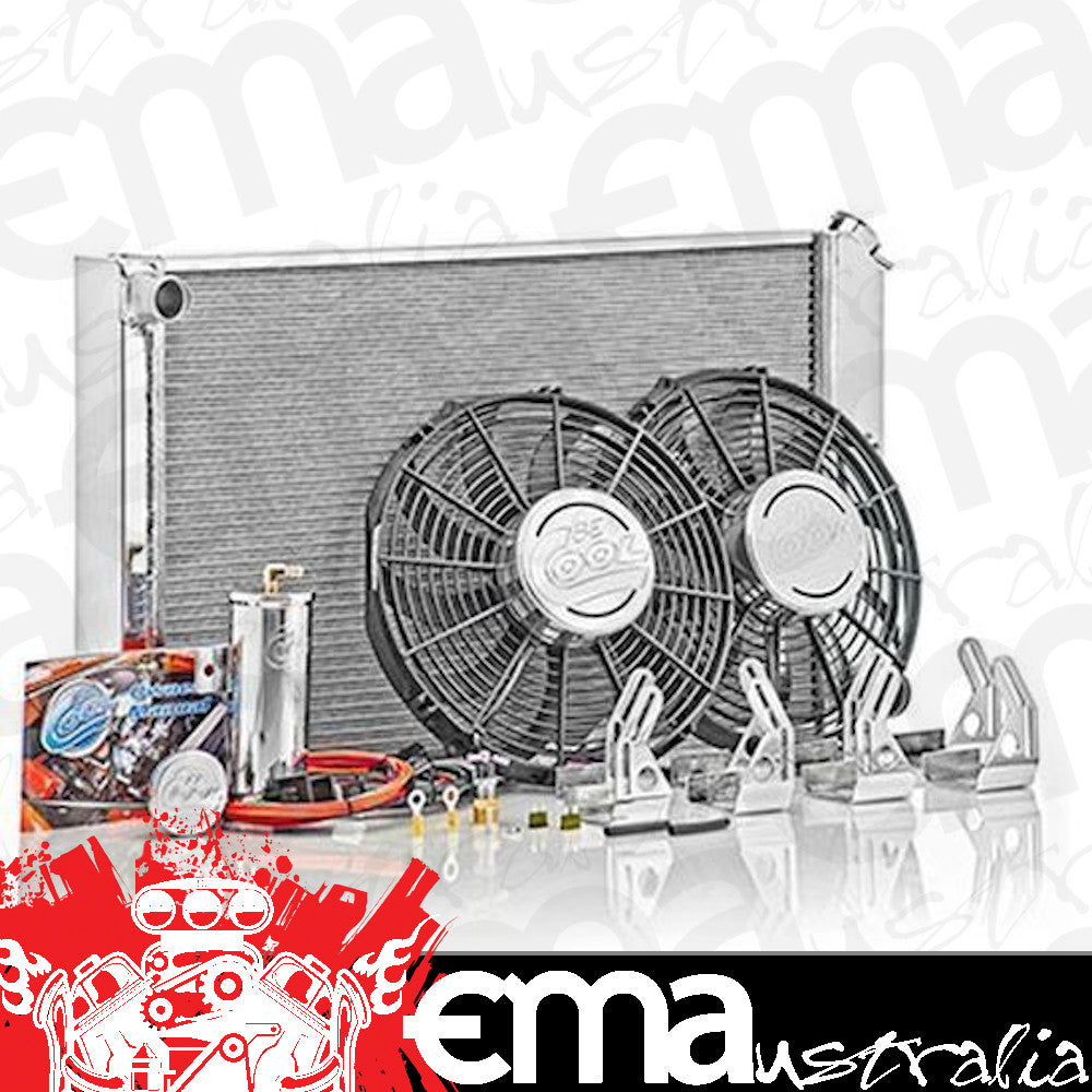 Ford Mustang 1967-69 Be Cool Alloy Crossflow Radiator w/ Thermo Fans Suit 67-69 Be Cool BCP83187