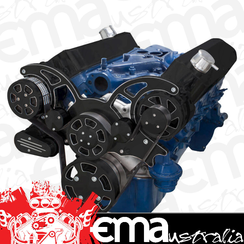 CVF Racing CVF-BD-302-WRAPTOR-ACO BD-302-WRAPTOR-ACO Black Diamond Serpentine System for 289 302 & 351W - AC & Alternator - All Inclusive