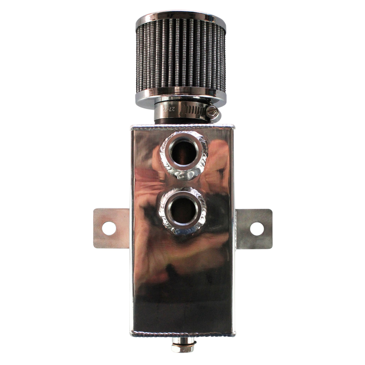 TFI Racing TFI-6578 Polished Alloy Oil Catch Can 1L with 1/2" NPT Female Fitting
