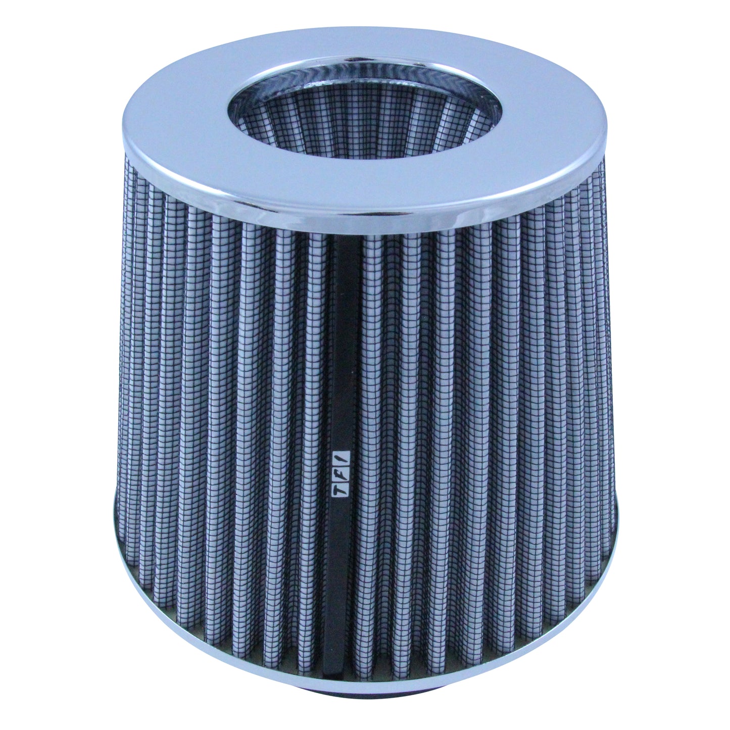 Conical High Flow Air Filter Multi Fit Neck 76-89-102mm - 165mm Long - Chrome