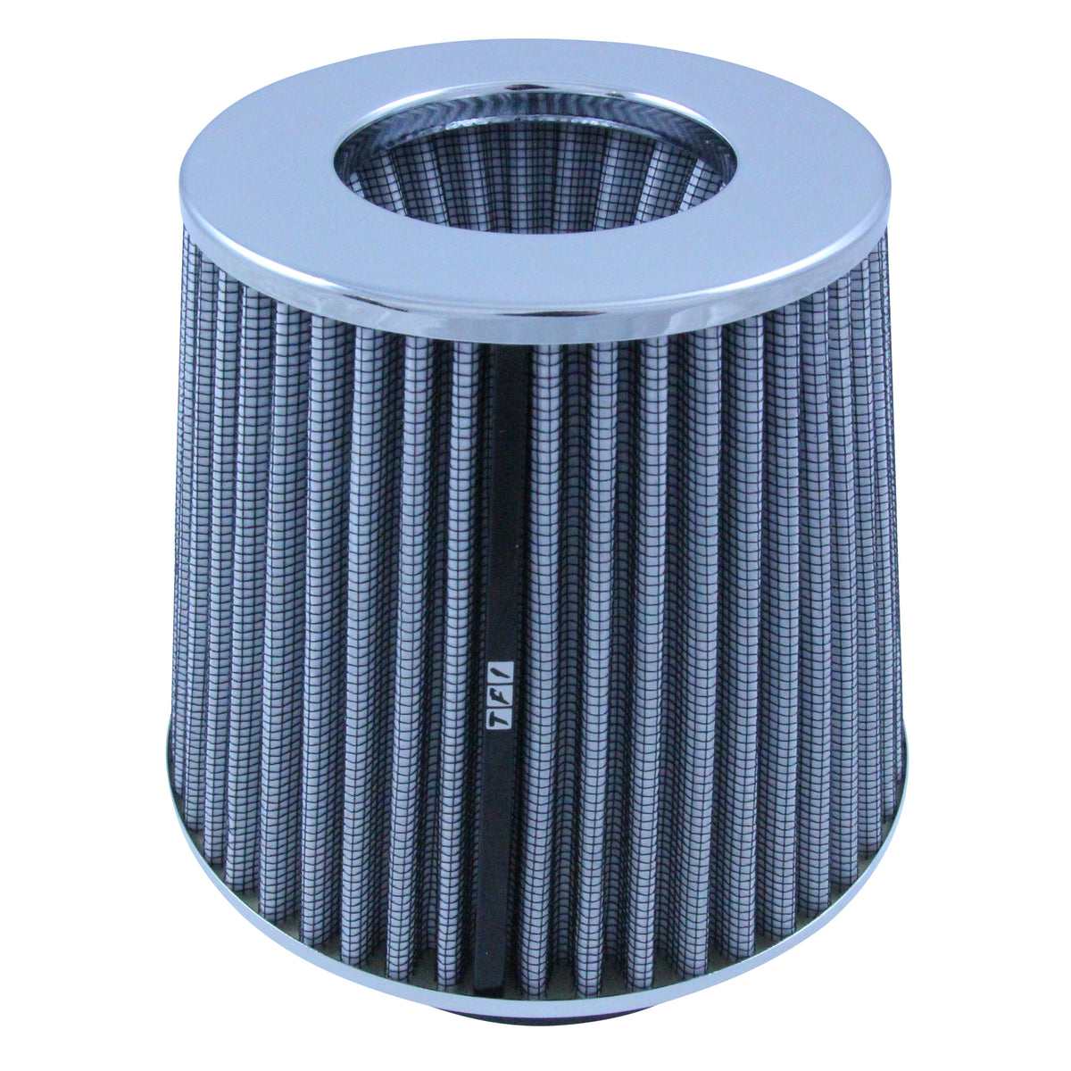 Conical High Flow Air Filter Multi Fit Neck 76-89-102mm - 165mm Long - Chrome