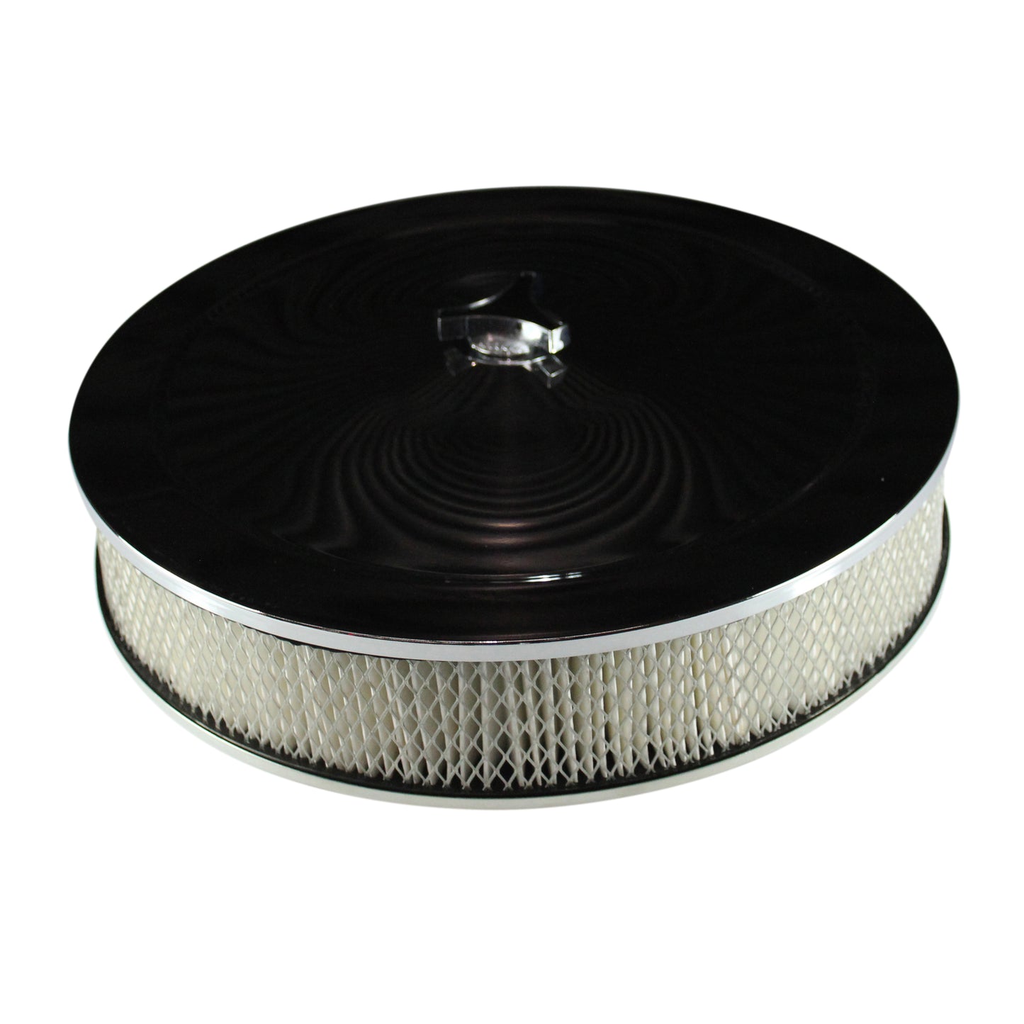 TFI Racing TFI-477-941 Chrome Air Filter Cleaner 14" x 3" Holley Rochester Recessed Base Paper Element