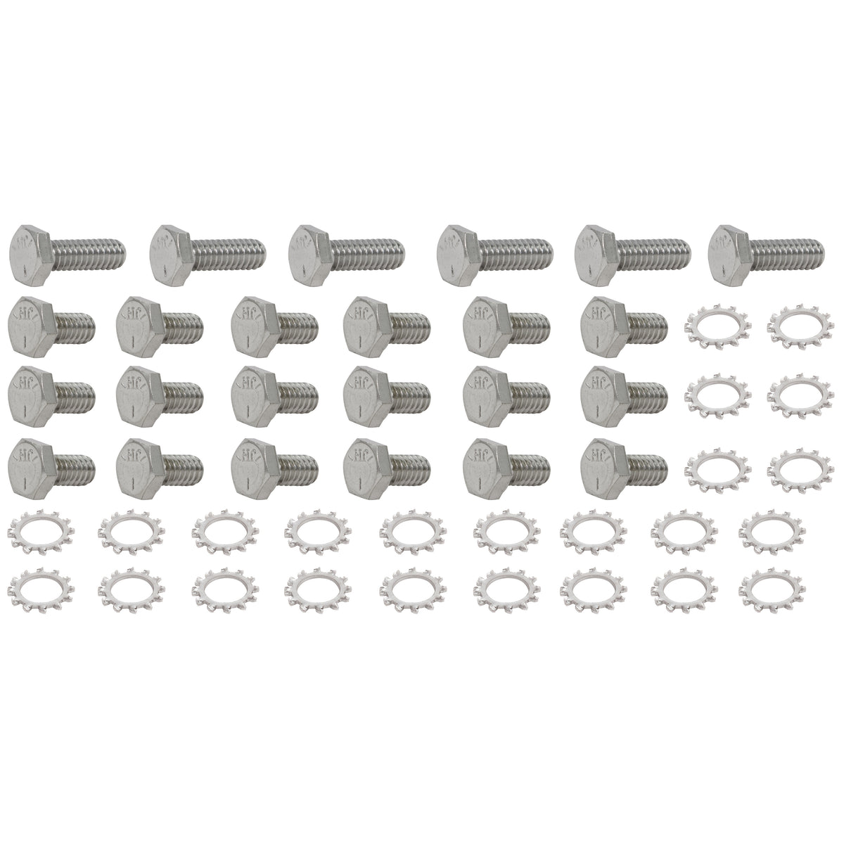 Oil Pan Bolt Kit Ford Cleveland/Windsor Chrome Hex Head with Washers