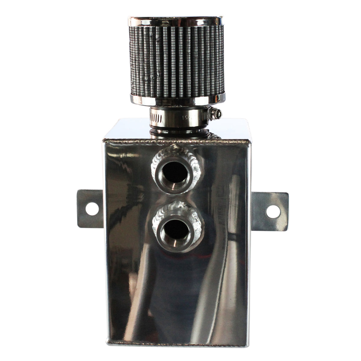 TFI Racing TFI-6579 Polished Alloy Oil Catch Can 2L with 1/2" NPT Female Fitting