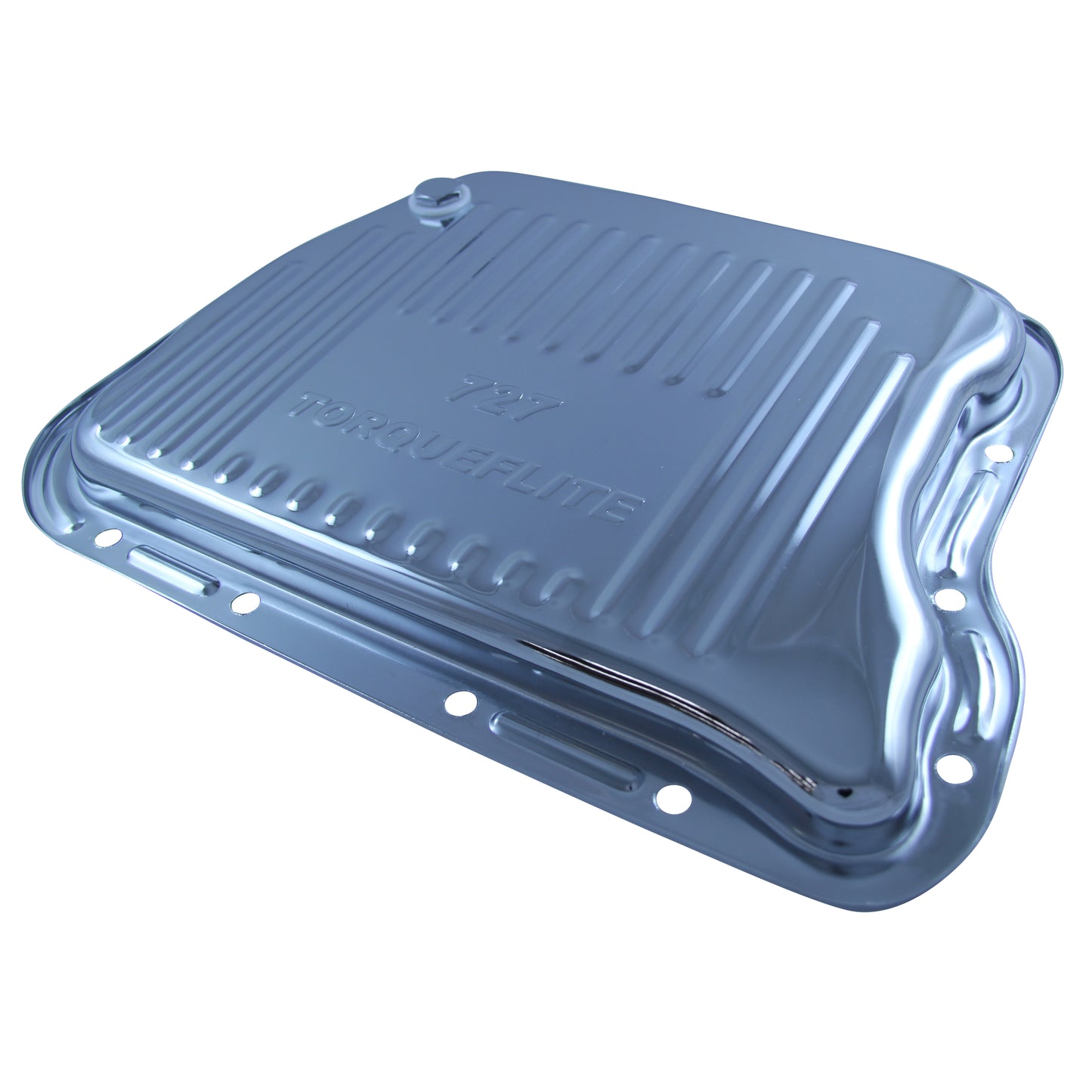 Transmission Pan Chrysler Torqueflite 727 OEM Height Chrome Steel Finned