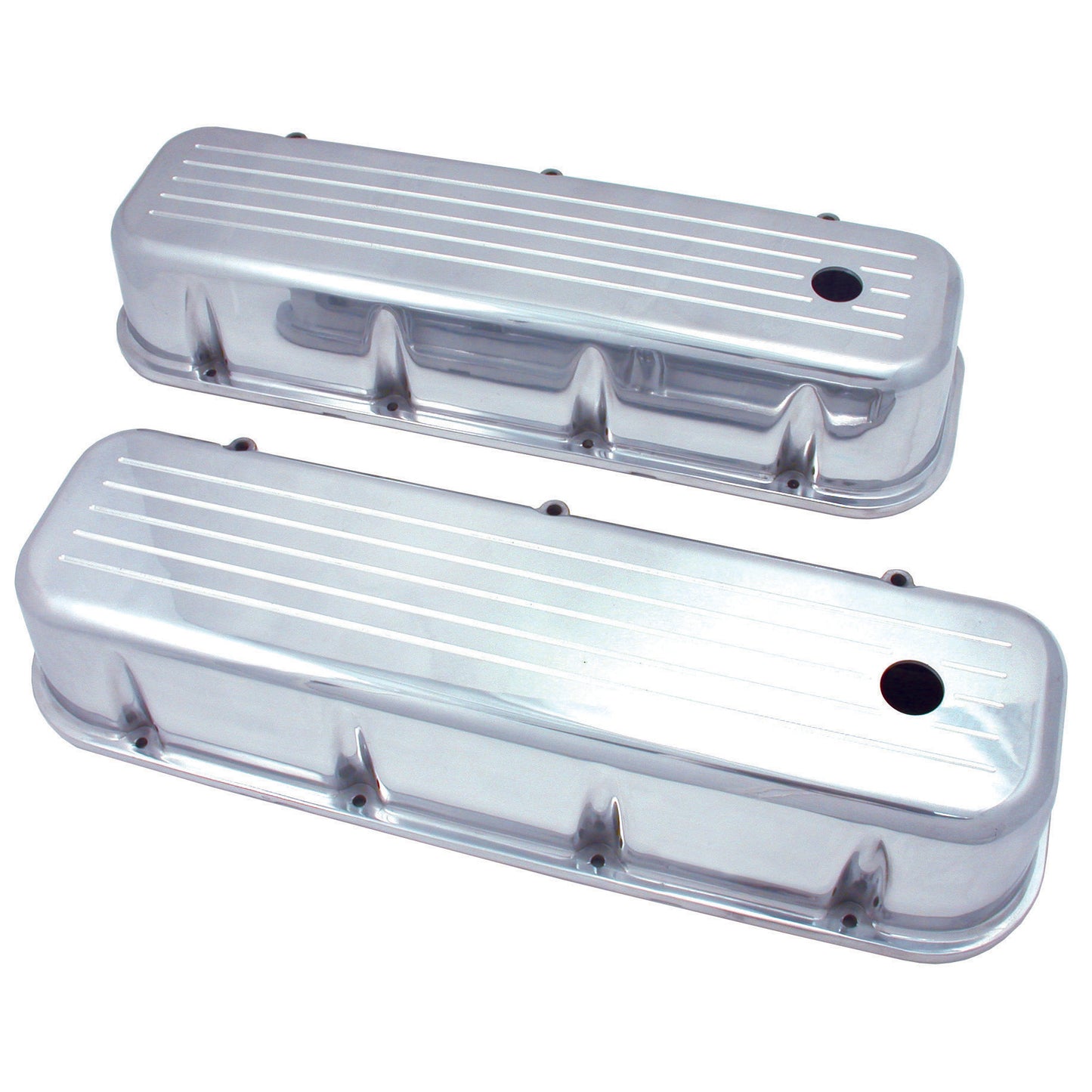 Valve Covers Alloy Chevrolet BB 396-502 Tall Polished Ball Milled Baffled-pr