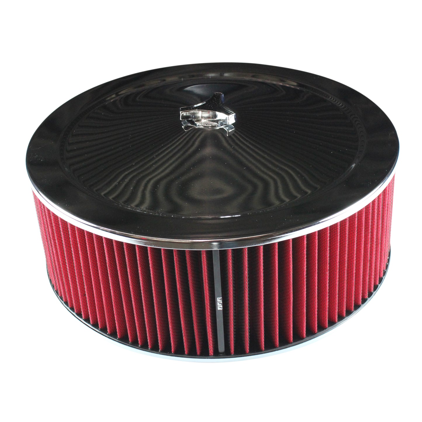 Chrome Air Filter Cleaner 14" x 5" Holley or Holden Quadrajet Base Red Washable