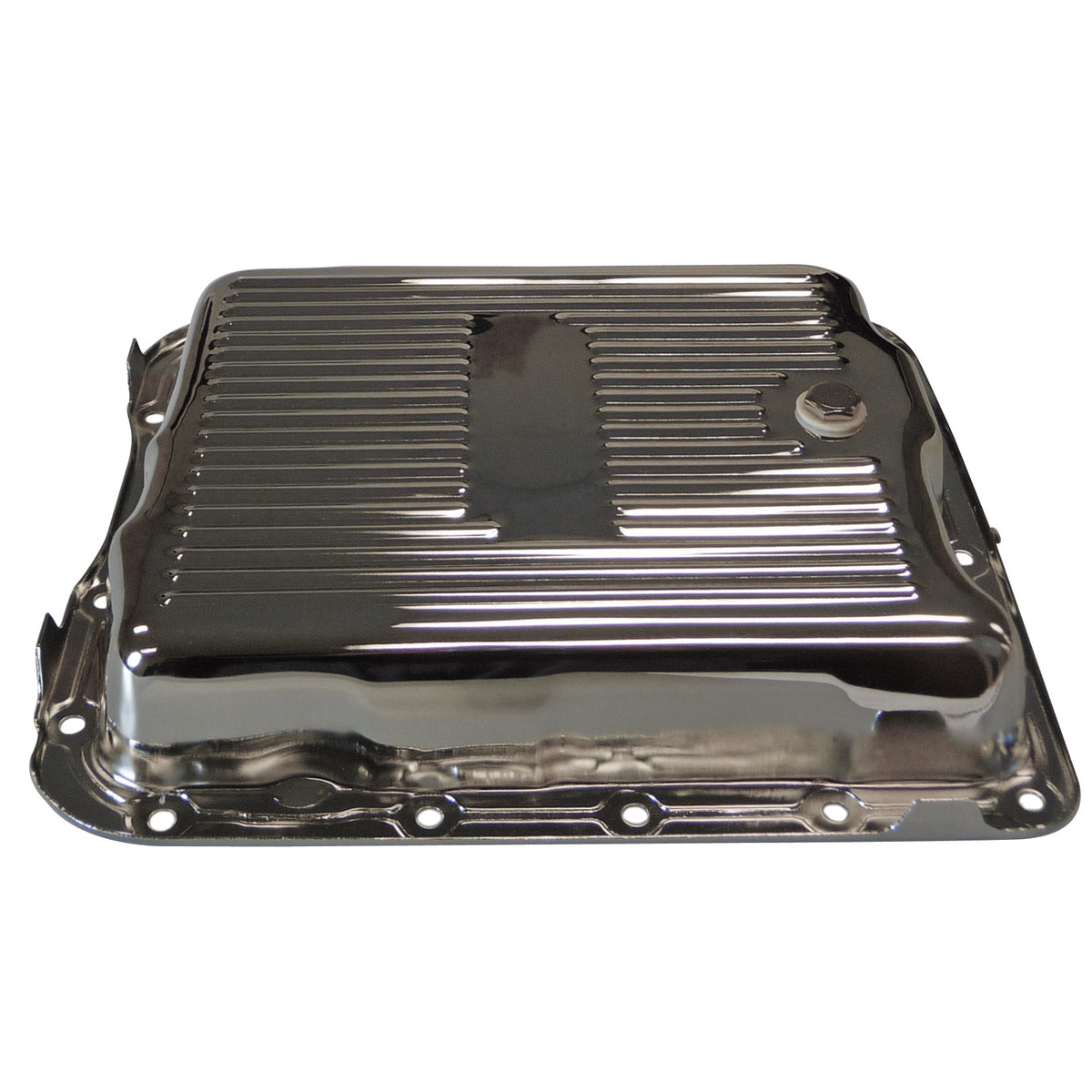 TFI Racing TFI-5454 Transmission Pan GM Turbo 700R4/4L60/4L60E OEM Height Chrome Steel Finned
