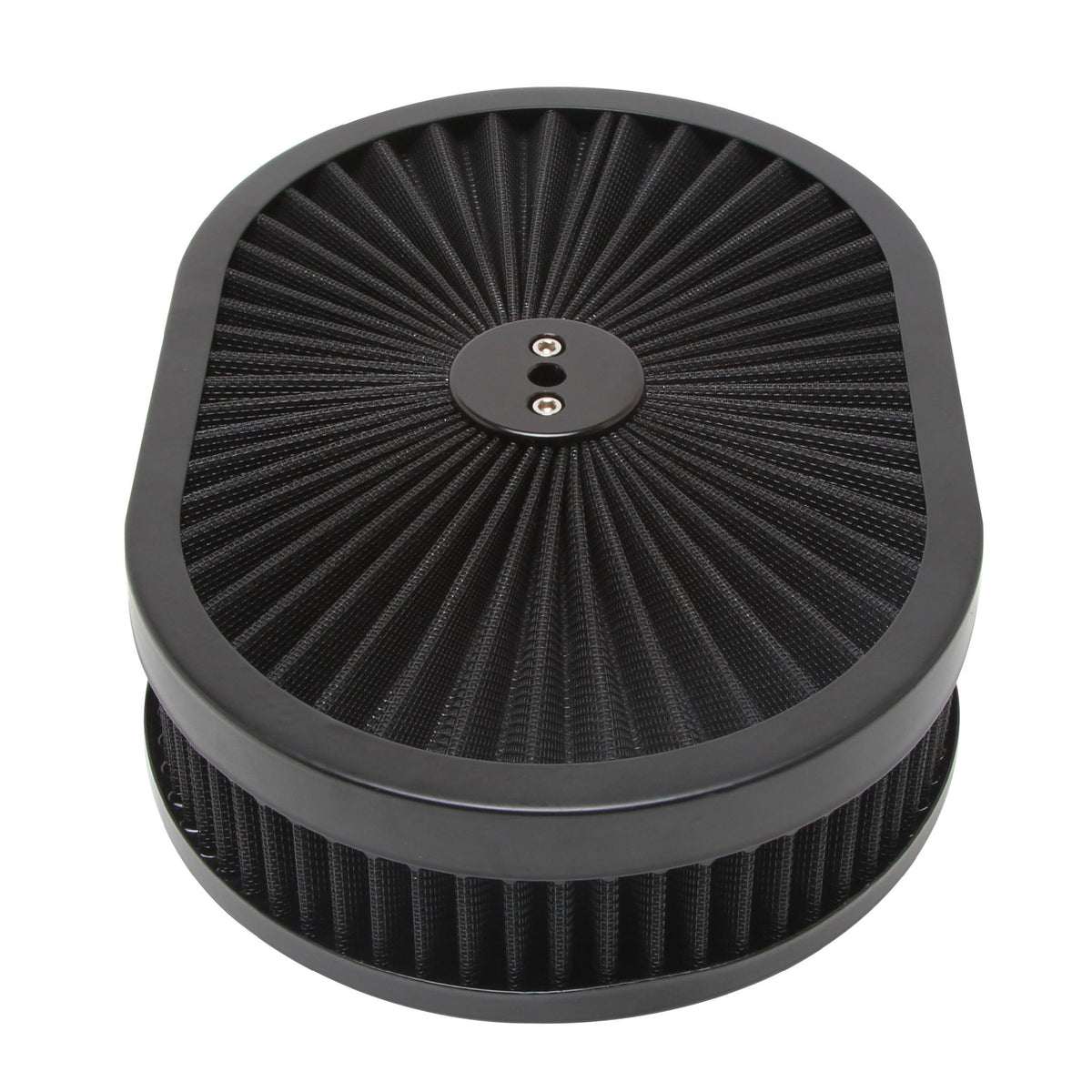 Oval Extraflow Black Edge Air Cleaner 12"x 2" Holley Edelbrock Quadrajet Carter