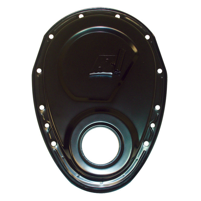 Timing Cover Chevrolet Small Block with Tab (4-1/4" from top) Black Steel