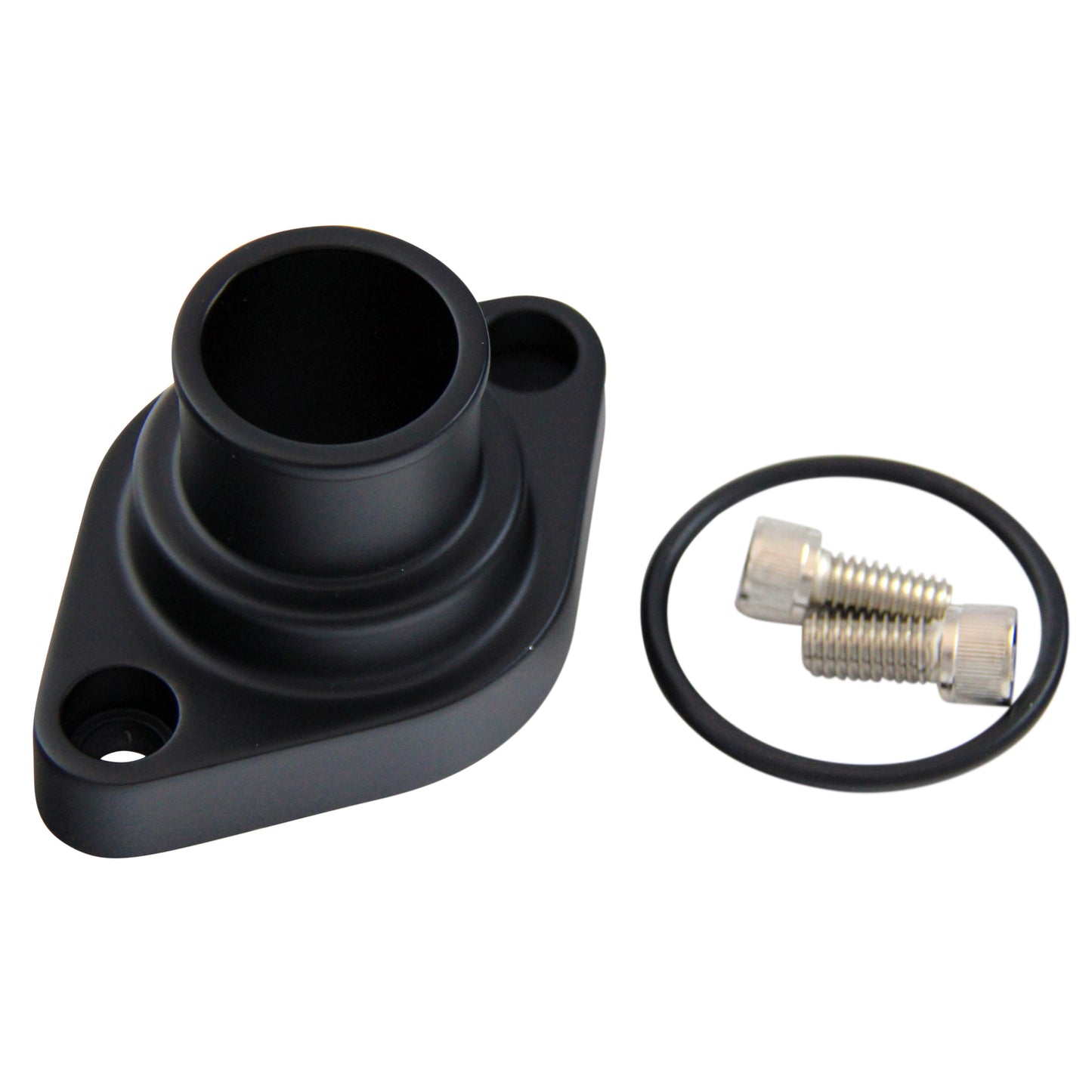 Water Neck Chevrolet Small + Big Block Straight Black Alloy