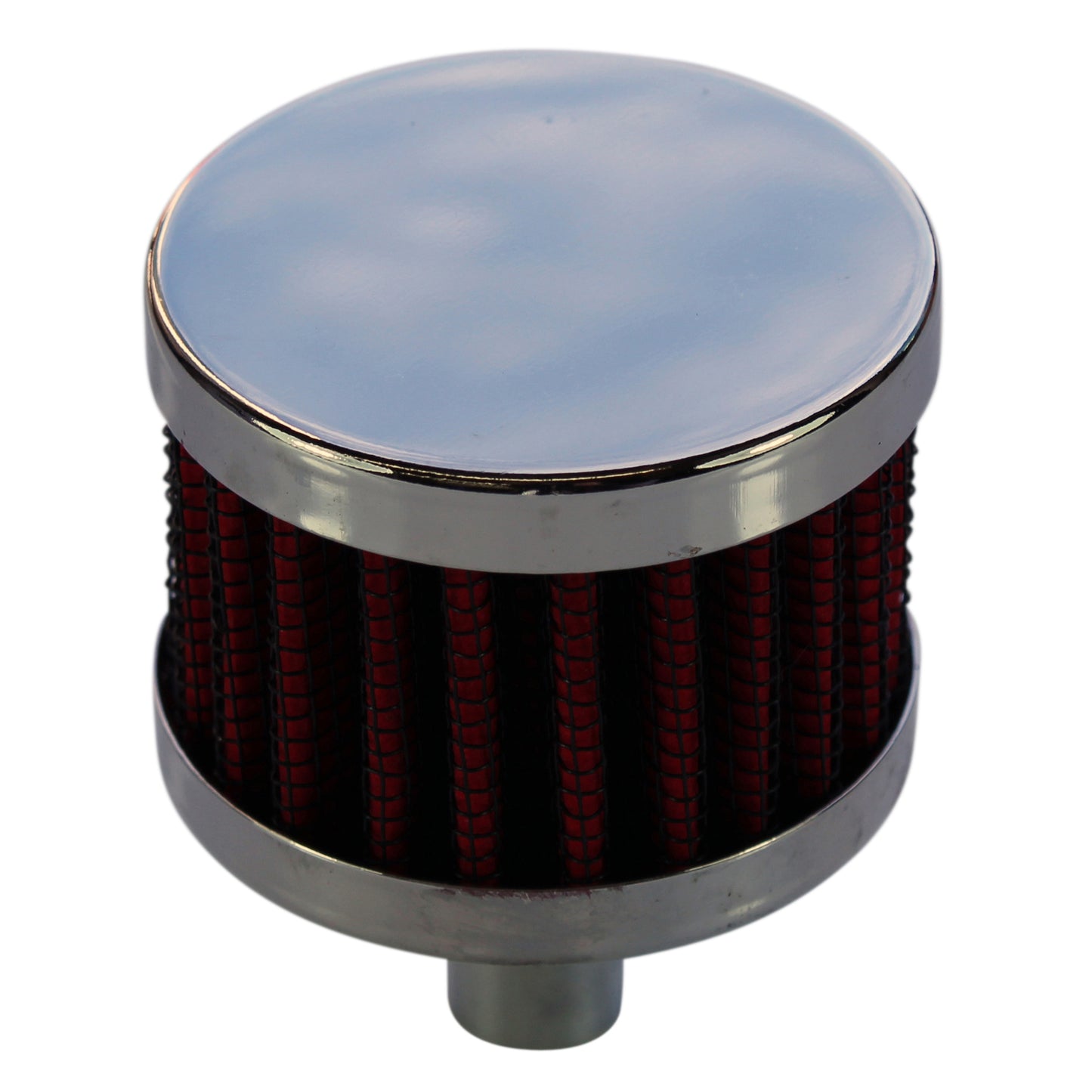 Vent Tube Breather Crankcase 1/2"(13mm) Chrome Top Red Element