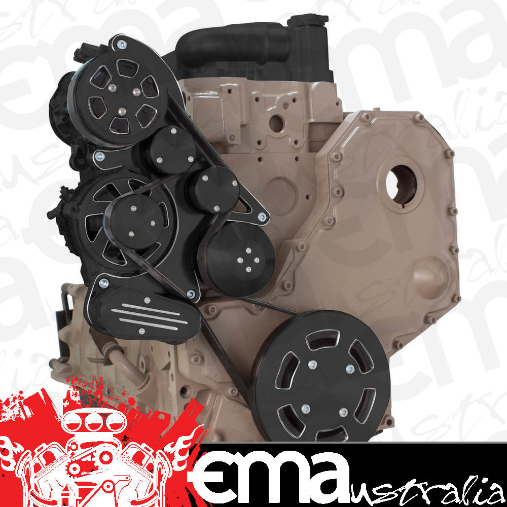CVF BD-DC-WRAPTOR-ACO Black Diamond Serpentine System for Cummins Diesel - AC & Alternator - All Inclusive