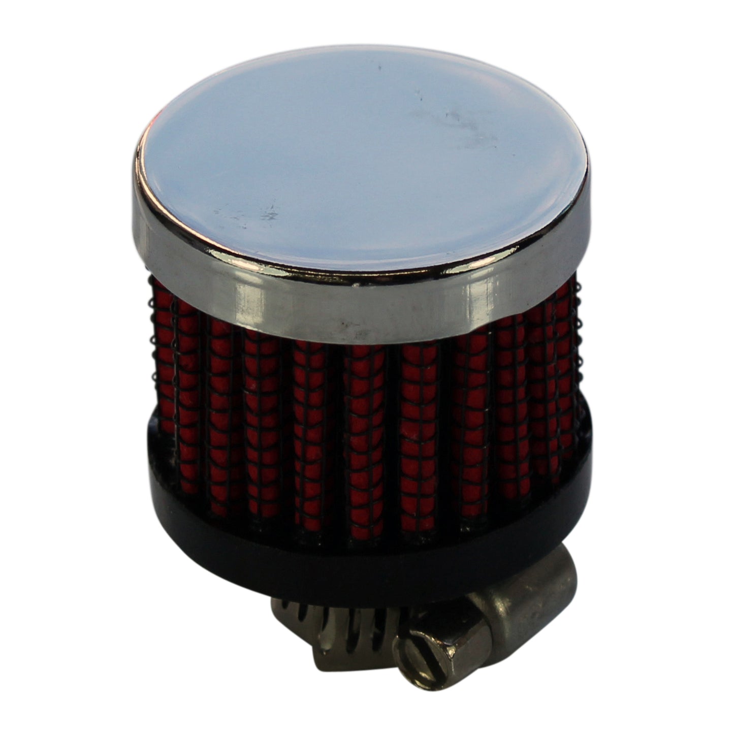 Valve Cover Breather Clamp On 5/16"(8mm) Id Neck Chrome Red Filter