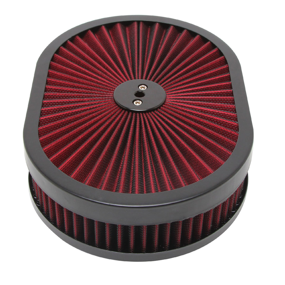 Oval Extraflow Black Edge Red Air Cleaner 12"x 2" Holley Edelbrock Quadrajet