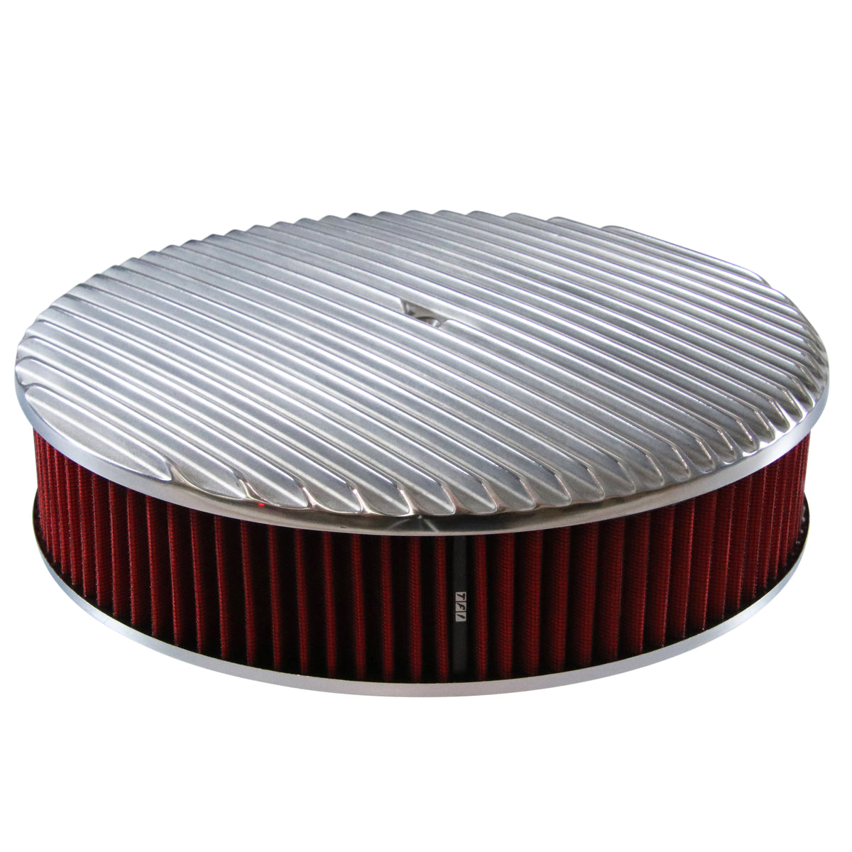 TFI Racing TFI-68-419 68-419 Air Cleaner 14 x 3 Round Polished Aluminium Full Finned Red Washable Element (40823)