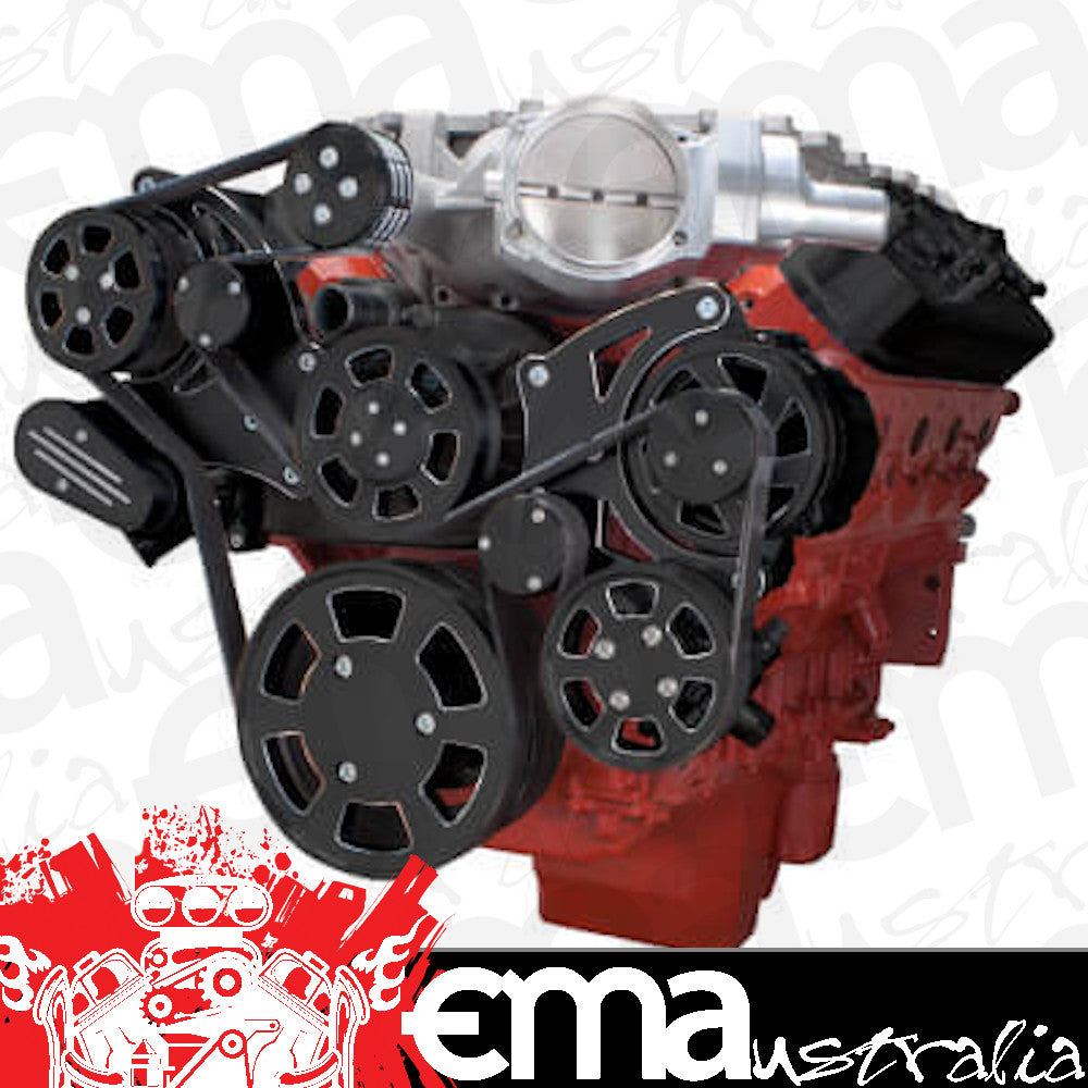 CVF BD-LSA-WRAPTOR-AC Black Diamond Chevy LSA and LS9 Serpentine Kit - AC & Power Steering