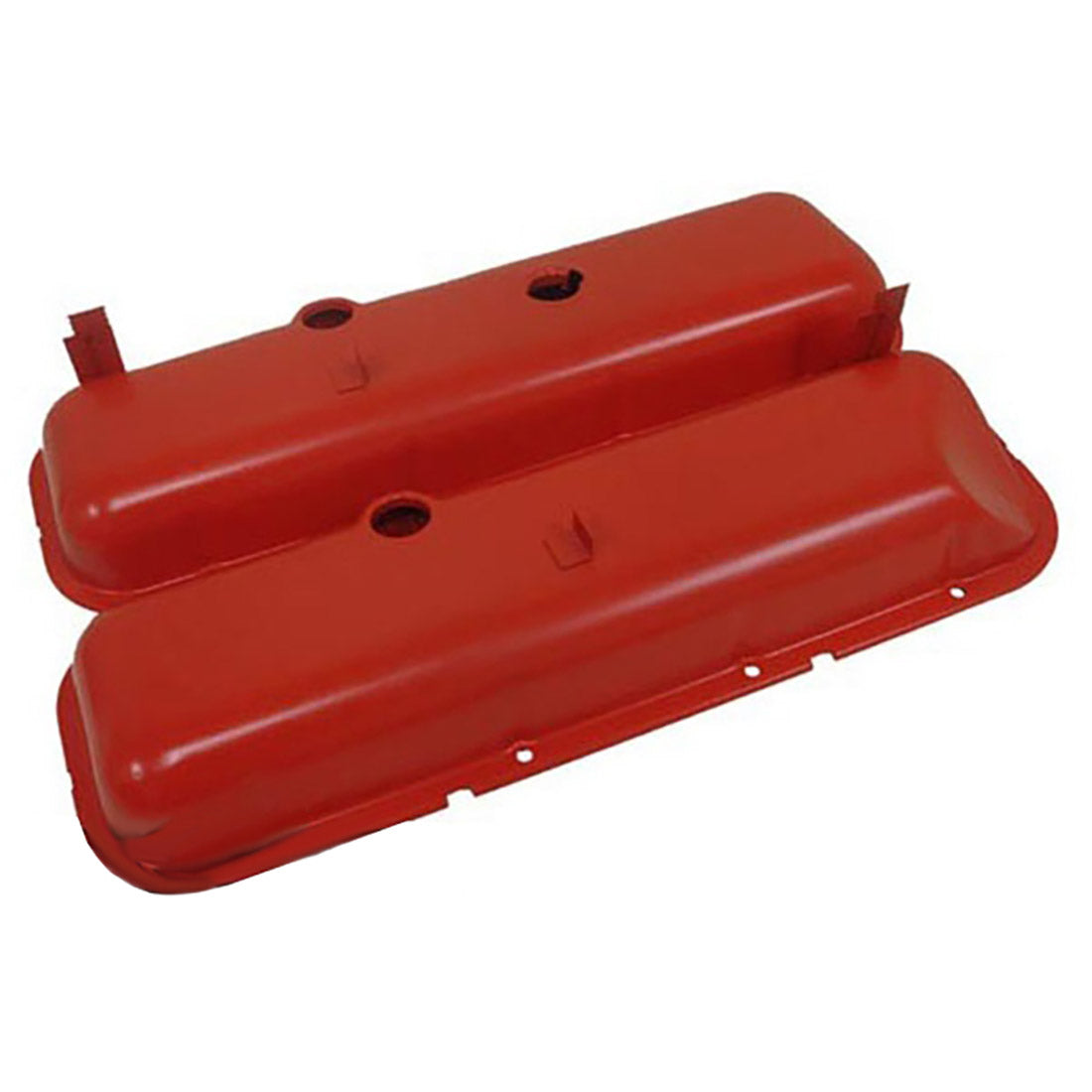 Valve Cover Chev BB Engine 396-427-454 OEM with Dripper Rail Orange with Cutout