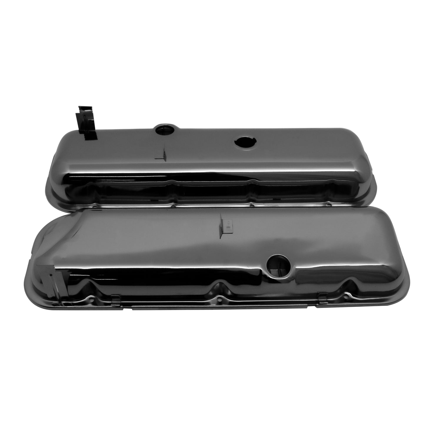 Valve Cover Chev BB Engine 396-427-454 OEM with Dripper Rail Black with Cutout