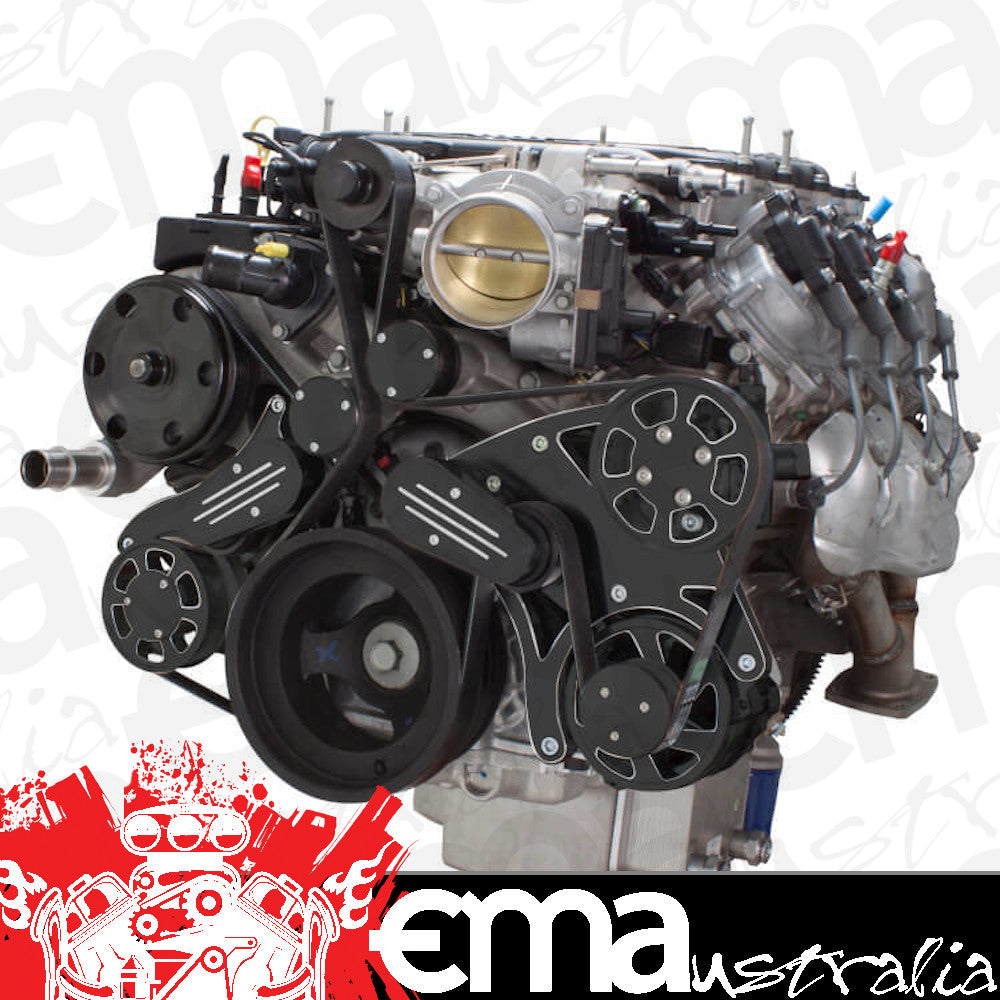 CVF BD-LT4-WRAPTOR-PS Black Diamond Serpentine System for LT4 Supercharged Generation V - Power Steering & Alternator - All Inclusive