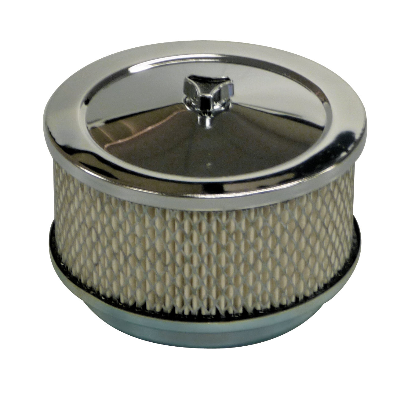 Chrome Air Cleaner 6-3/8" Wide x 3" Tall Suit 5-1/8" Holley Carburettor