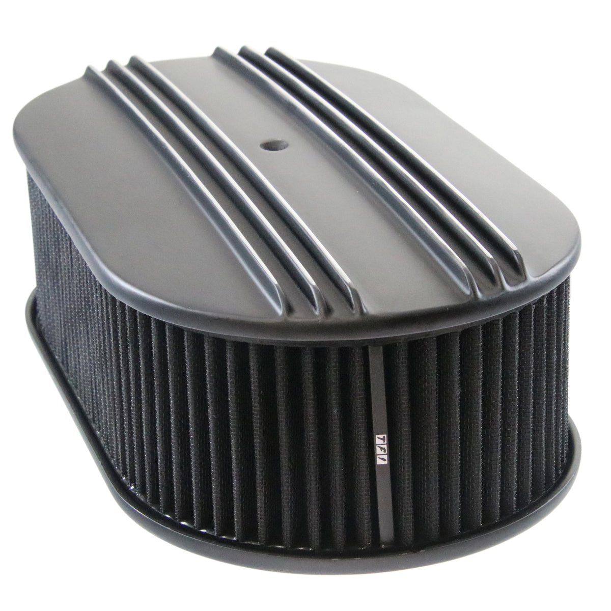 Oval Black Dual Centre Finned Air Cleaner 15" x 2" Holley Edelbrock Quadrajet