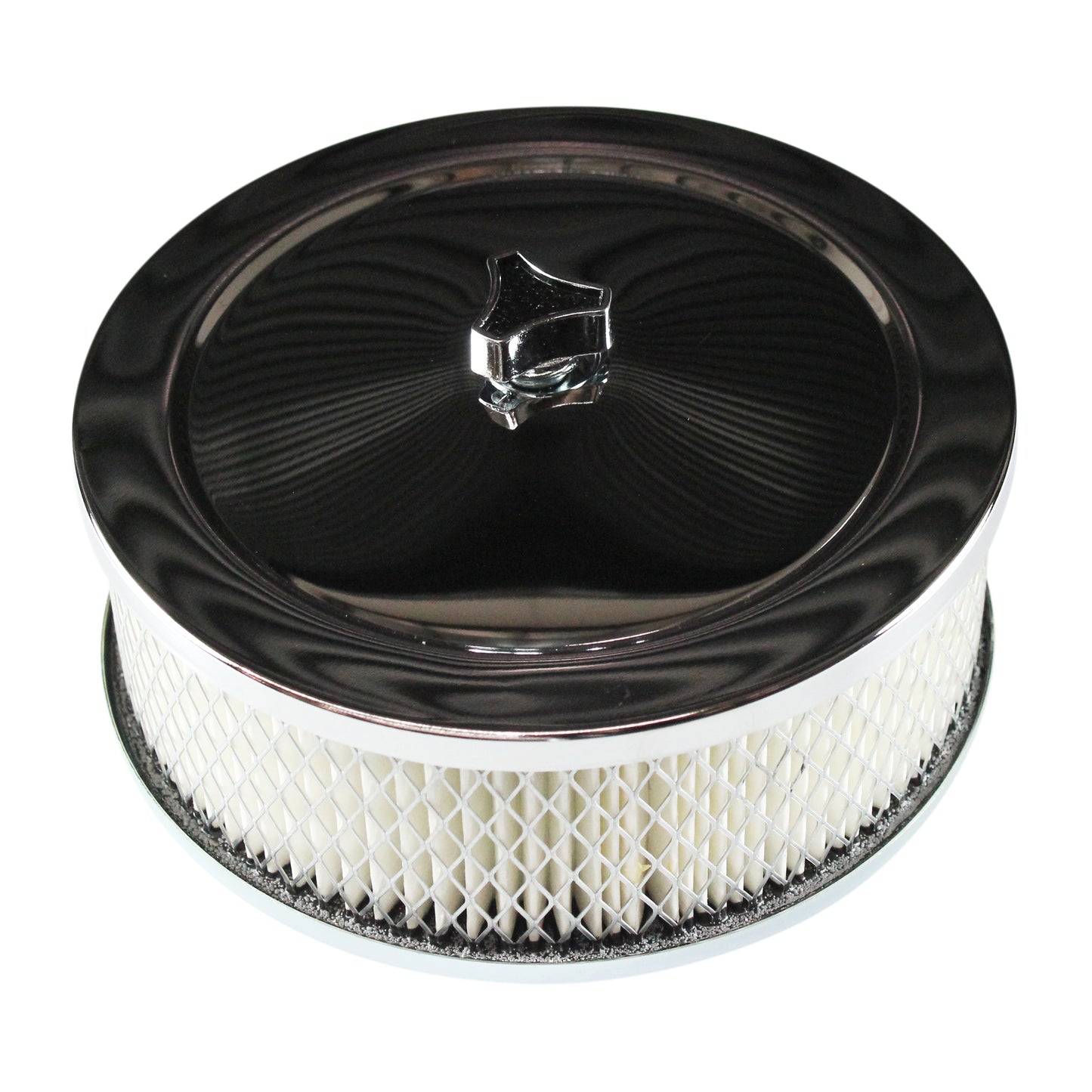 TFI Racing TFI-446-921 446-921 Chrome Air Cleaner 6-3/8" Wide x 2" Tall Suit 5-1/8" Holley Carburettor