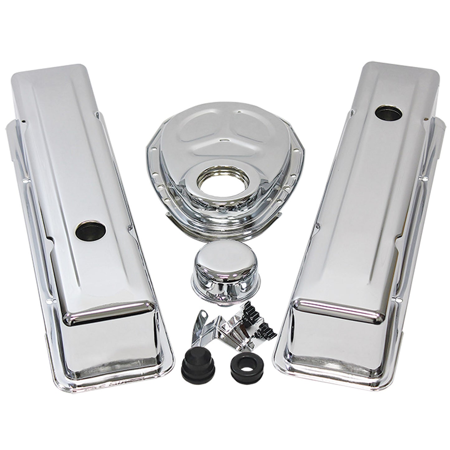 Chevrolet Small Block V8 283-350 Engine Dress Up Kit Chrome Tall Valve Cover