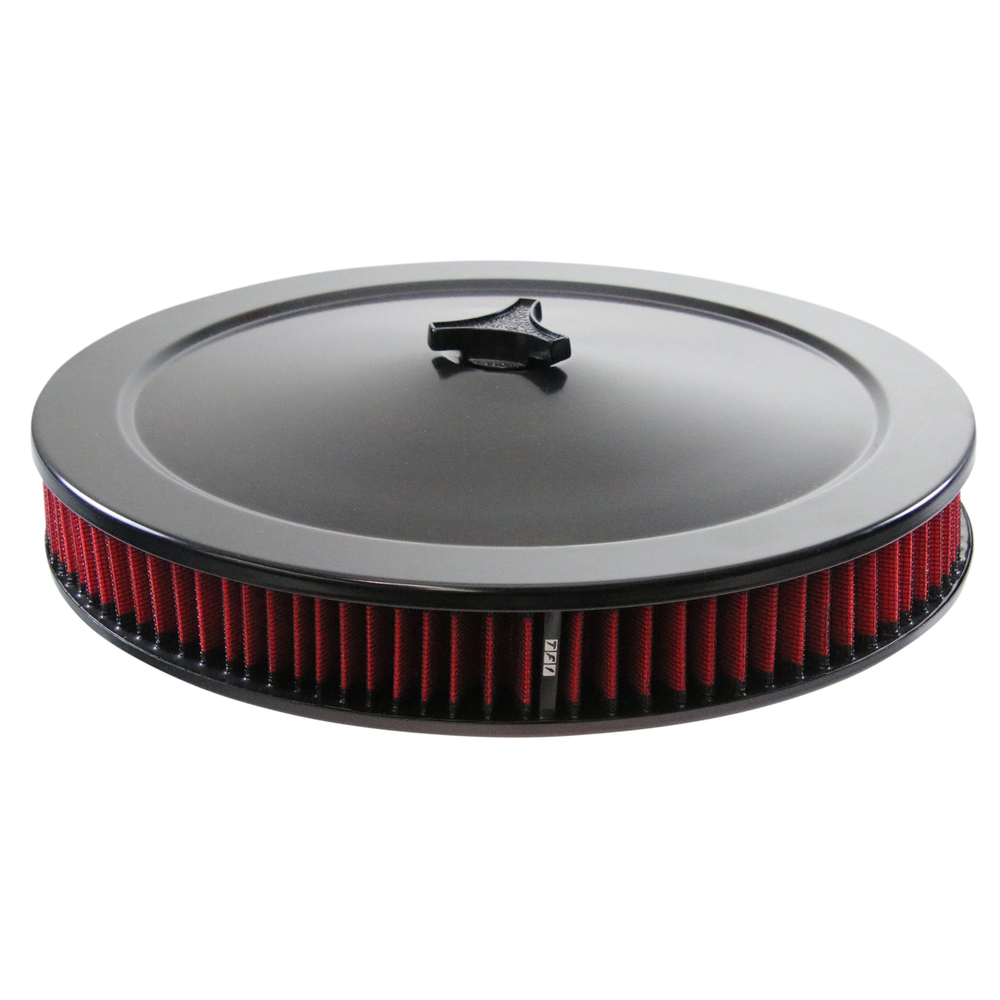 Black Air Filter Cleaner 14" x 2" Holley or Holden Quadrajet Base Red Element