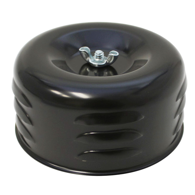 Black Louvered Style Air Cleaner 4" Wide x 2" Tall -2 5/8" & 2-5/16" neck
