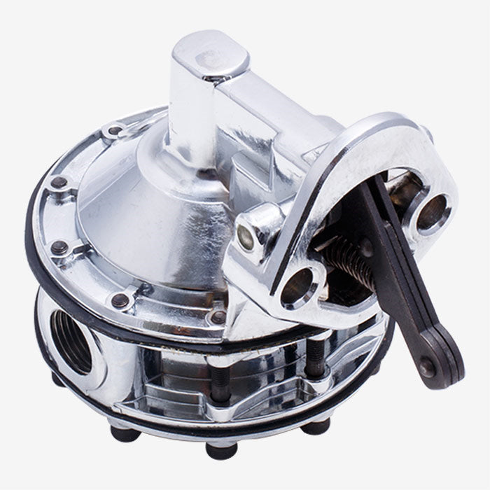 TFI Racing | TFI-69-389 | Fuel Pump Small Block Chevrolet V8 262-400 Chrome Mechanical 9psi 415lph