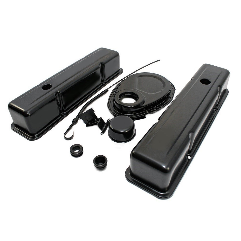 Chevrolet Small Block V8 Engine Dress Up Kit with Black Tall Valve Cover