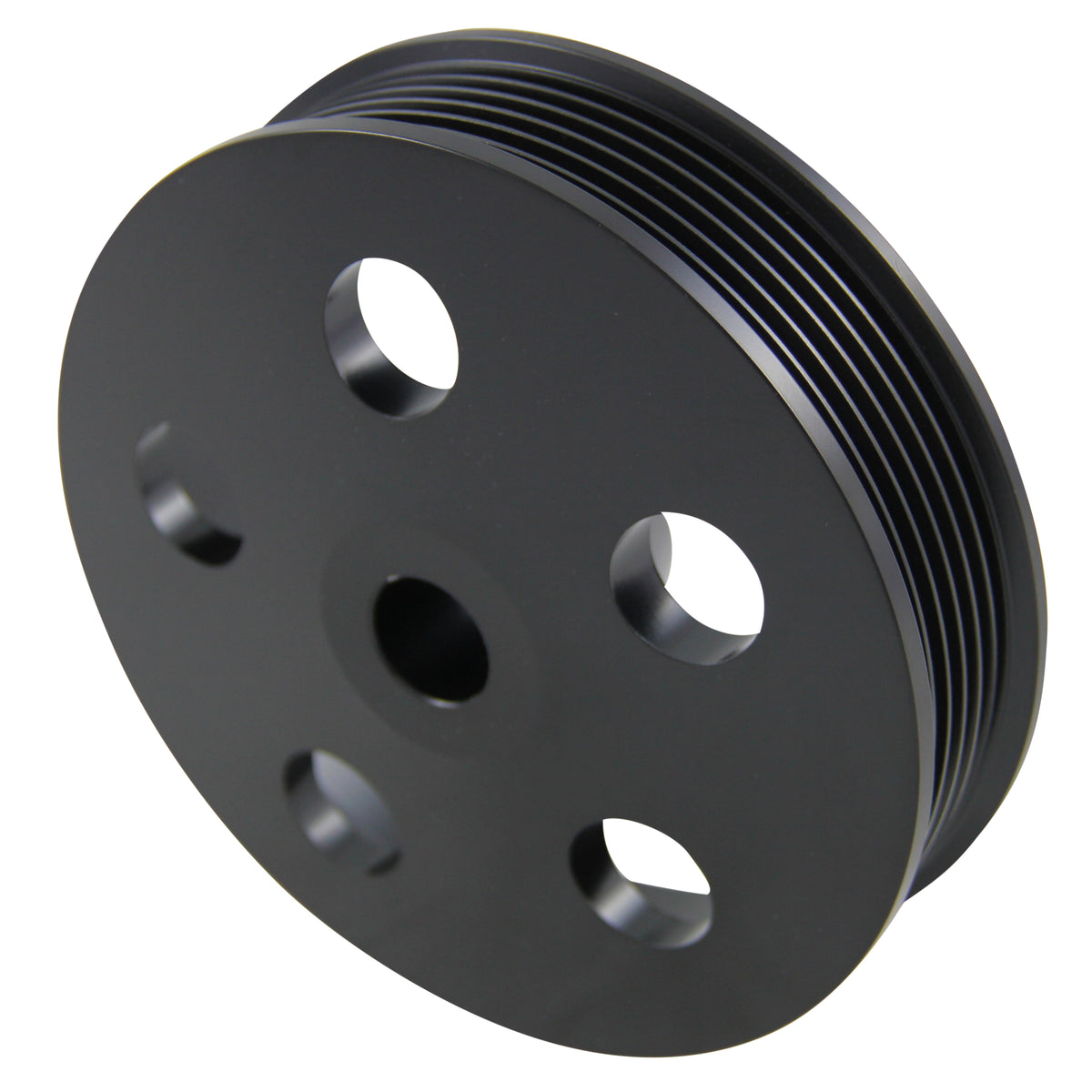 Pulley GM/Ford Power Steering Pump Serpentine Groove Black Alloy 5/8" Shaft