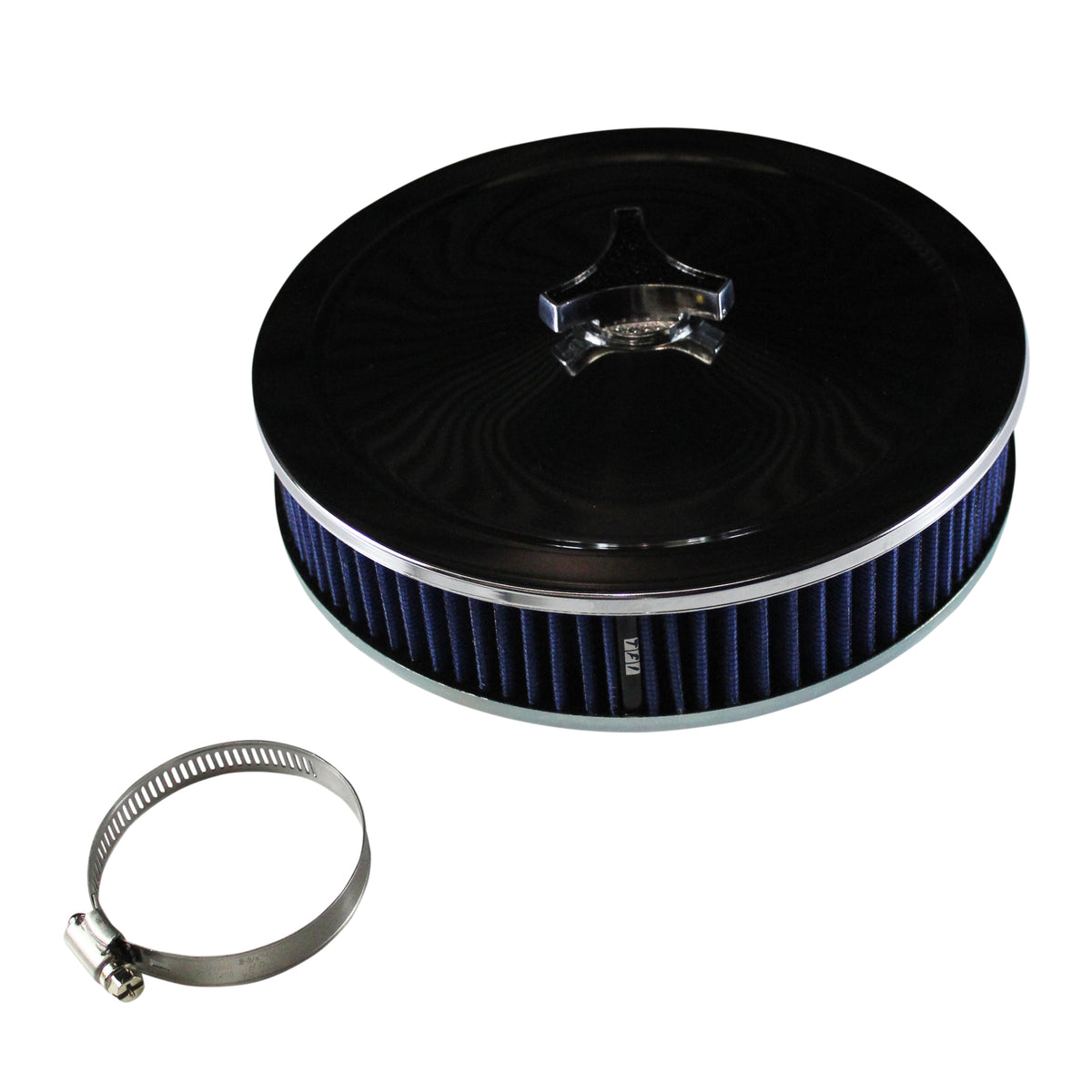 Chrome Air Cleaner 9" Wide x 2" Tall Suit 2-5/8" WW Stromberg Carb Blue Element