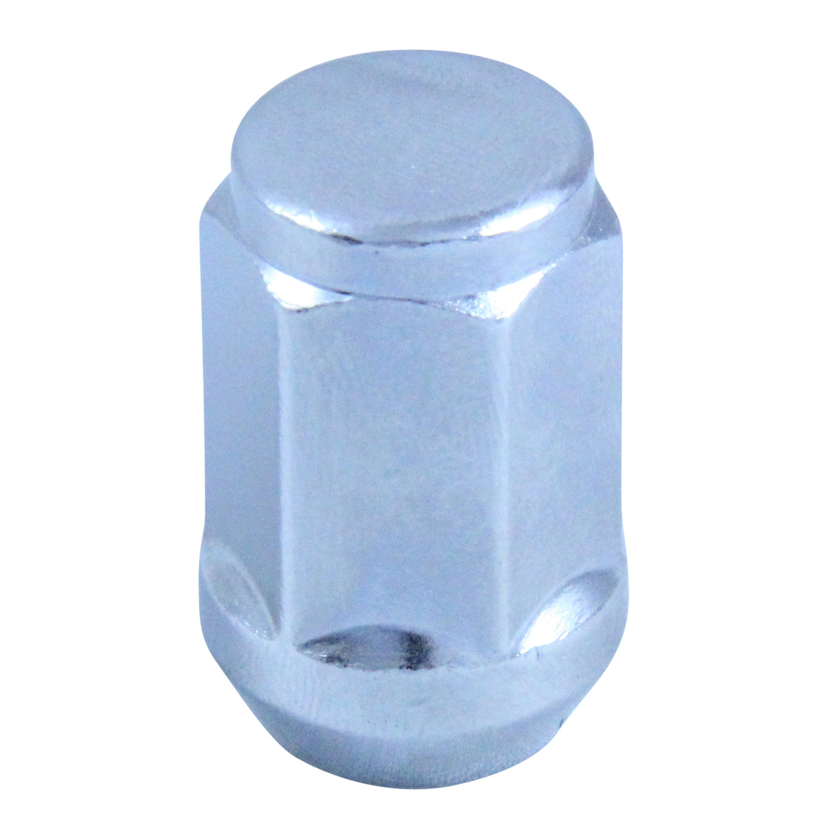 Single Chrome Acorn Bulge Wheel Nut (Close Ended) - 7/16" UNF Thread, 19mm Hex