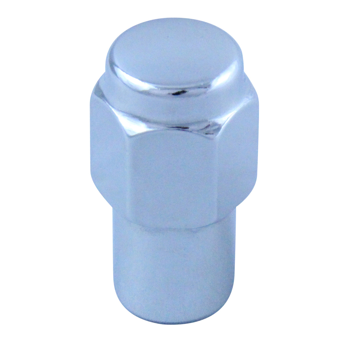Single Chrome Flat Standard Mag Nut (Close Ended) - 1/2" UNF Thread, 21mm Hex