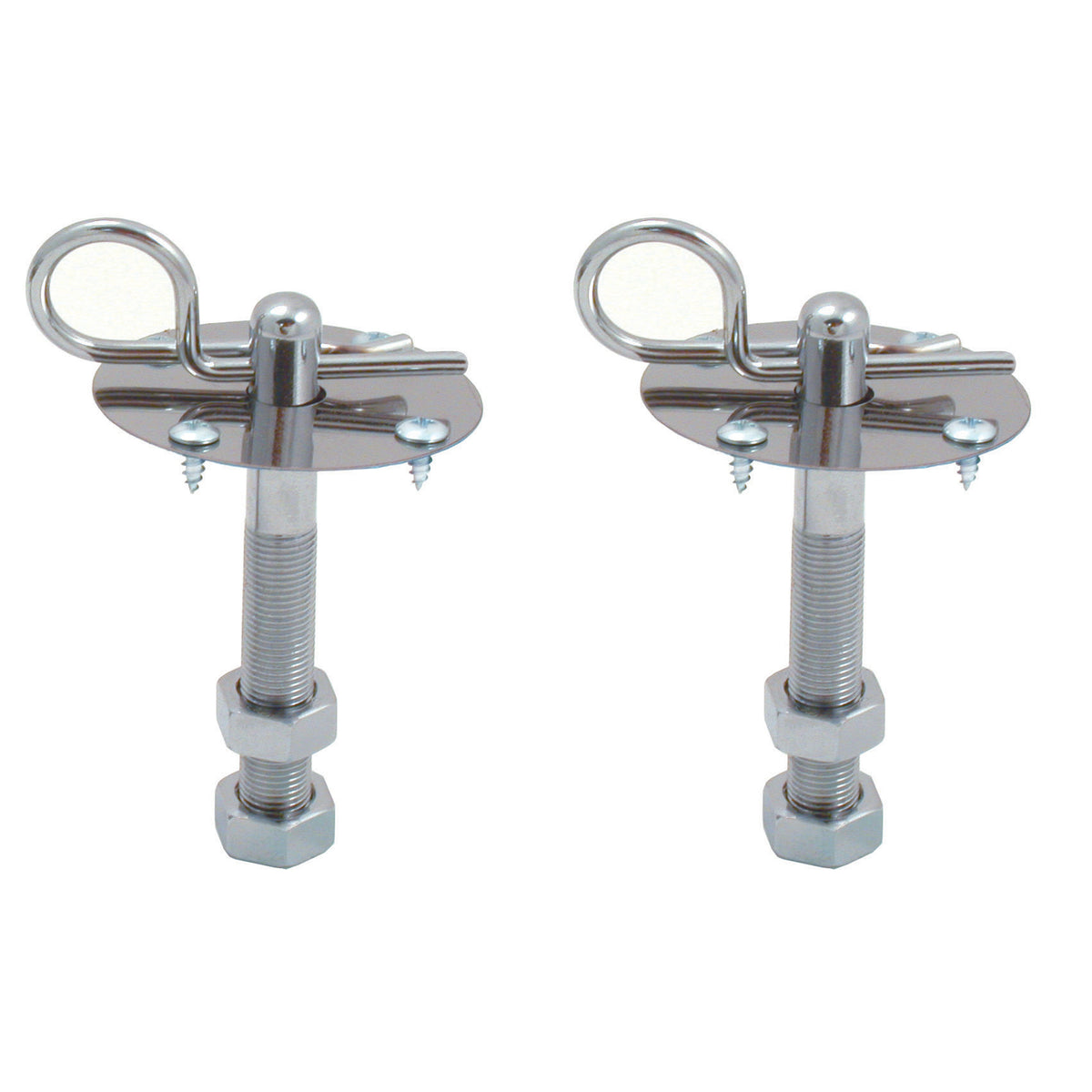 Hood Pin Kit Hairpin Type Chrome with 2 ea posts, scuff plates, etc