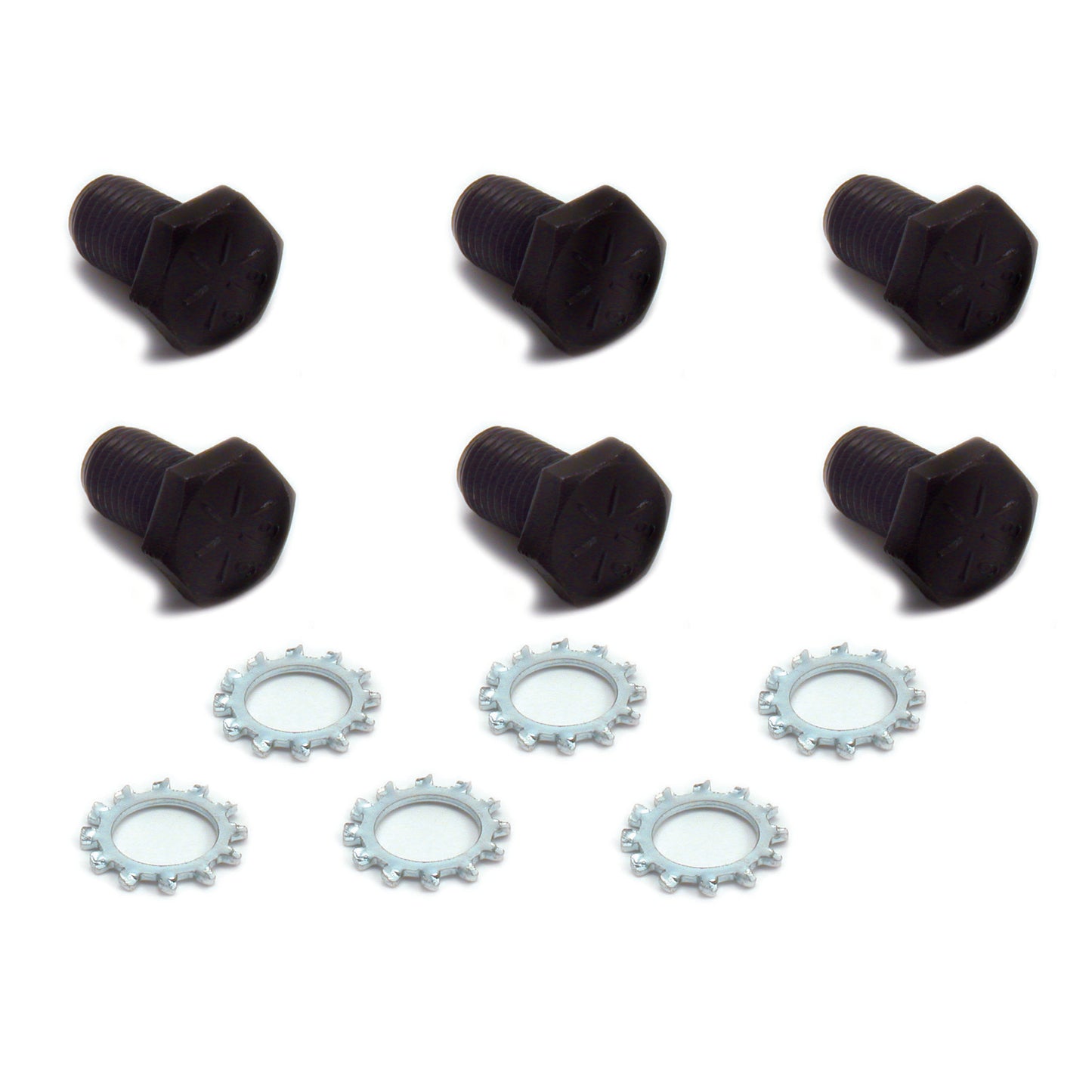 Chevrolet GM Flex Plate Grade 8 Bolts 7/16" x 11/16" Set 6 with Lock Washers