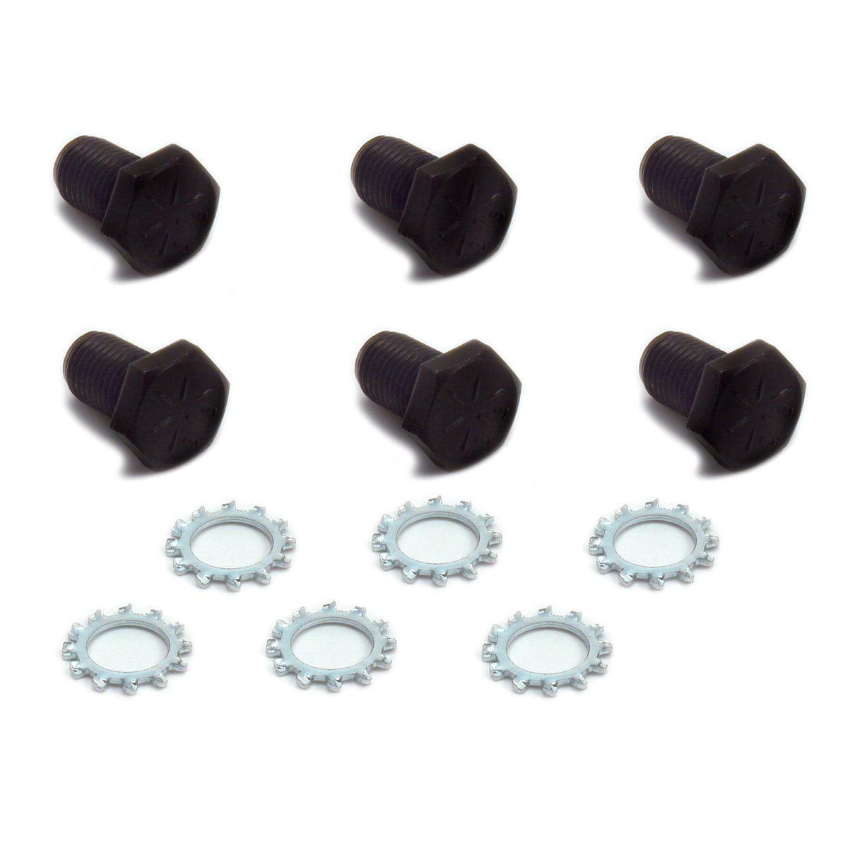 Chevrolet GM Flex Plate Grade 8 Bolts 7/16" x 11/16" Set 6 with Lock Washers