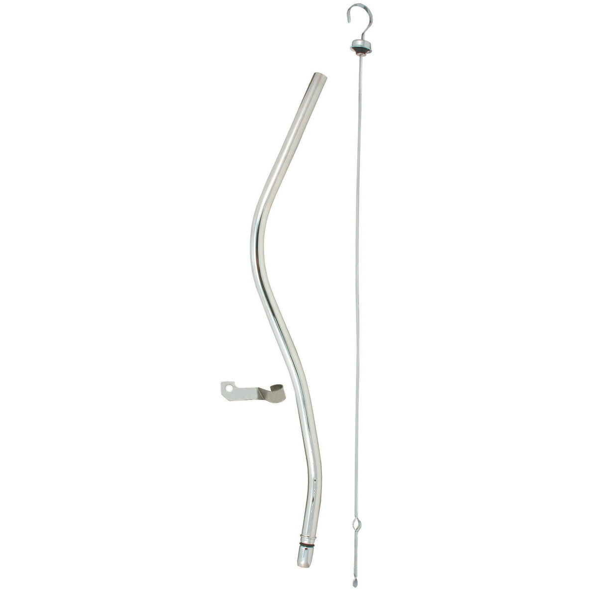 Transmission Dipstick Tube GM Turbo TH350 TH400 Adjustable Bracket Chrome Finish