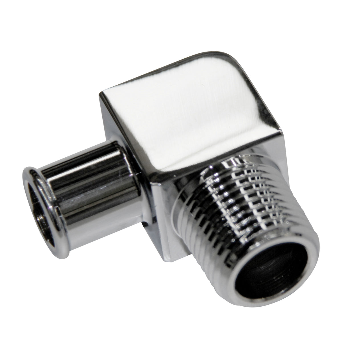 Chrome Aluminium Fitting 90 Degree 5/8" Barb Male x 1/2" Npt Thread